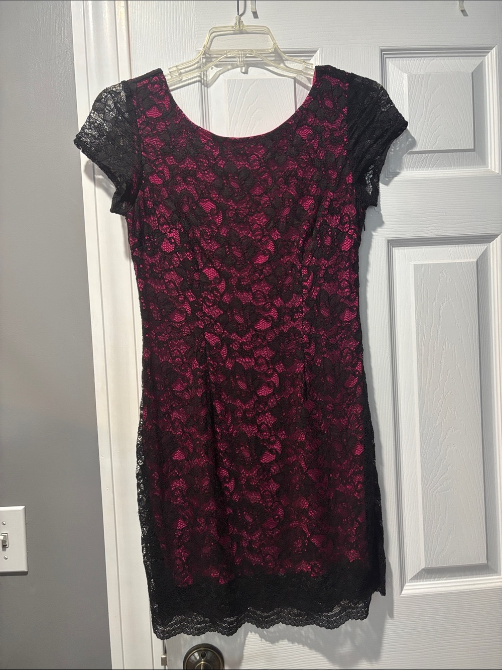 bebe Black Lace Mini Dress